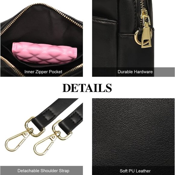 Crossbody Purse Women Vegan Leather Small Organizer Adjustable Strap Bag - Picture 3 of 6